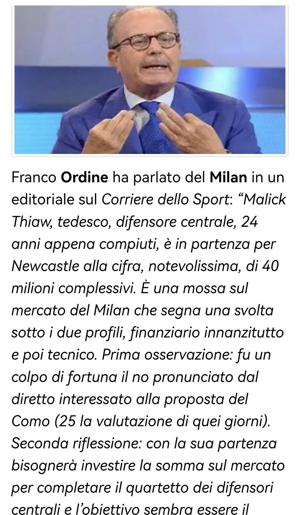 意甲媒体热议：幸好儅(dāng)初佳夫拒绝了科莫的2500萬(wàn)报价，否则米(mǐ)兰将损失1500萬(wàn)欧元