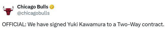重(zhòng)新签约归來(lái)！河村勇(yǒng)辉强势回归NBA芝加哥公牛